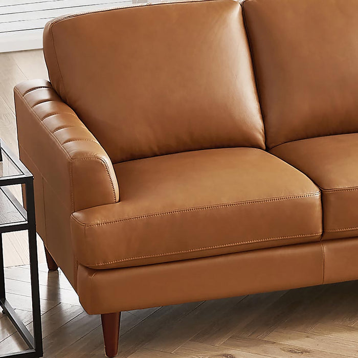 Hydeline Cassia Leather Loveseat - Brown
