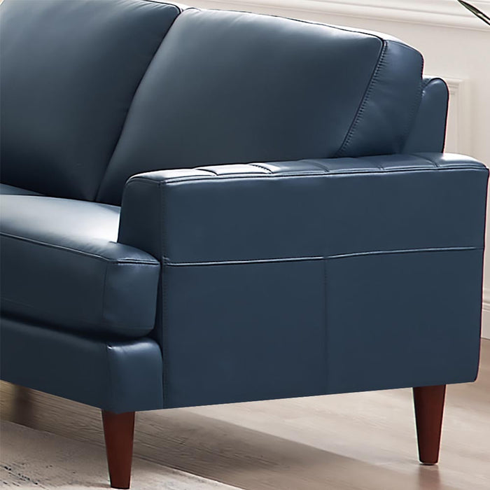 Hydeline Cassis Leather Sofa - Navy
