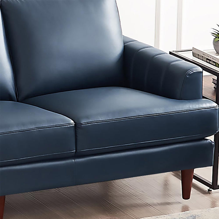Hydeline Cassis Leather Sofa - Navy