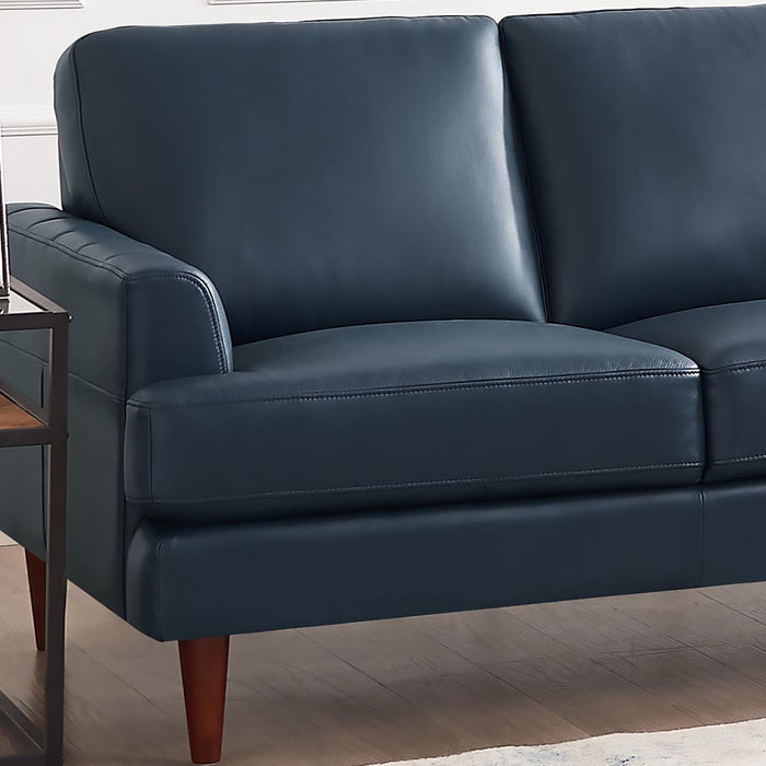 Hydeline Cassis Leather Sofa - Navy