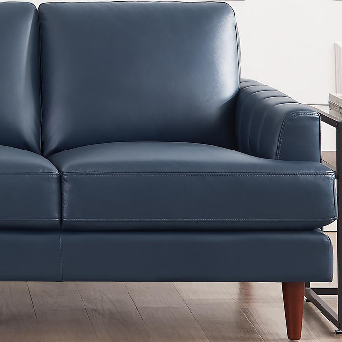 Hydeline Cassis Leather Sofa - Navy