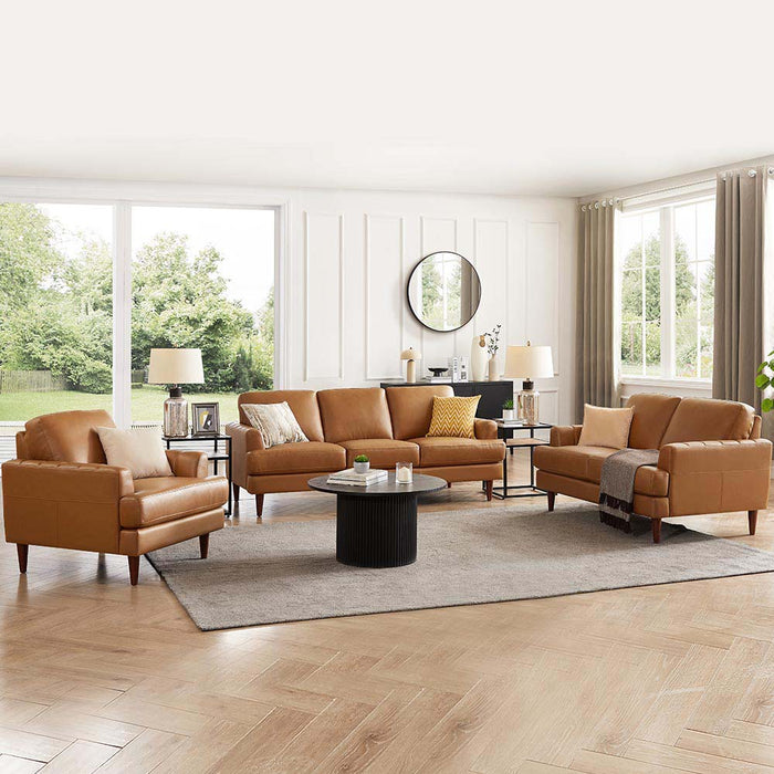 Hydeline Cassia Leather Chair - Brown