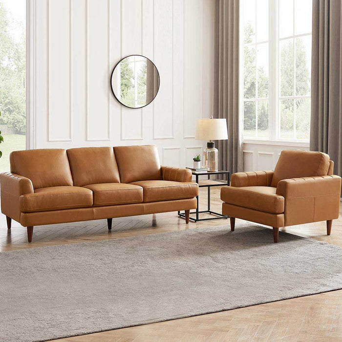 Hydeline Cassia Leather Chair - Brown