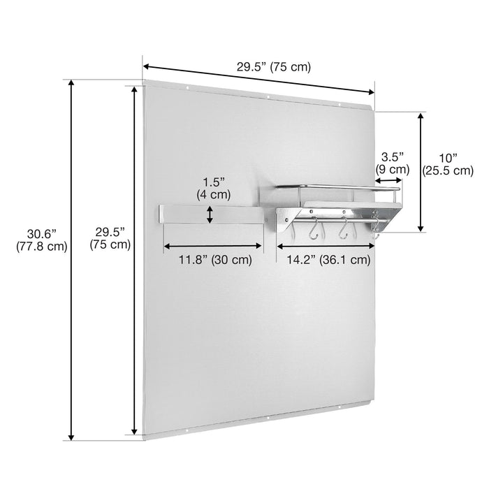 Ancona 30\" Stainless Steel Backsplash - PBS-1245 