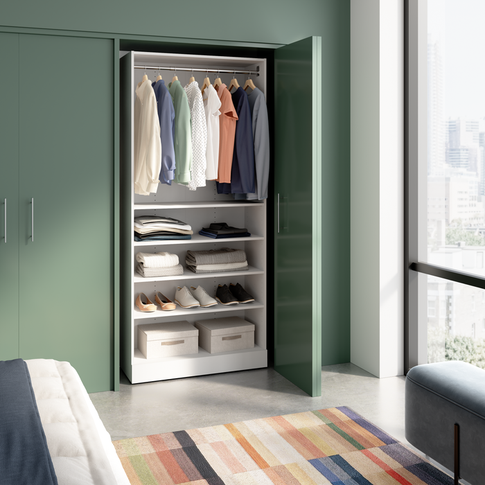 Bestar Florence 35\" Modular Reach-In/Walk-In Closet System with Shelves - White