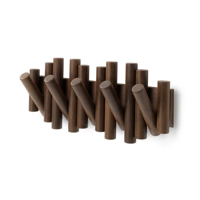 Umbra Picket Rail Wall Hooks - Aged Walnut