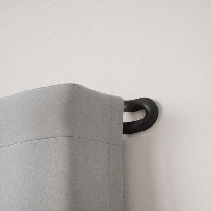 Umbra Midnight Matte Black Expandable Double Blackout 3/4\" Curtain Rod - 42\"-120\" 