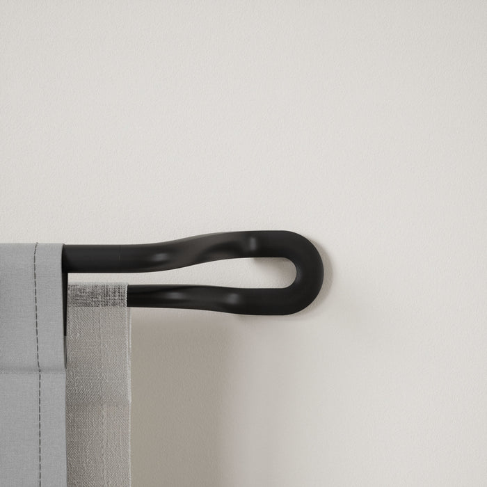 Umbra Midnight Matte Black Expandable Double Blackout 3/4\" Curtain Rod - 42\"-120\" 