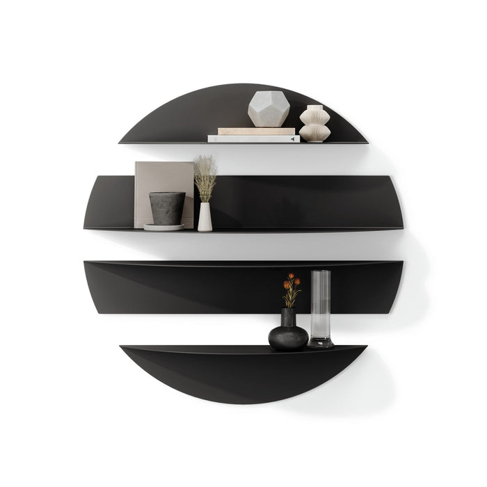 Umbra Modern Steel Solis Decorative Floating Wall Shelves - Black