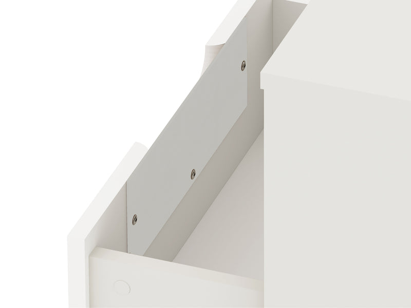 Manhattan Comfort Rockefeller Mid-Century Modern Nightstand with Drawer - White
