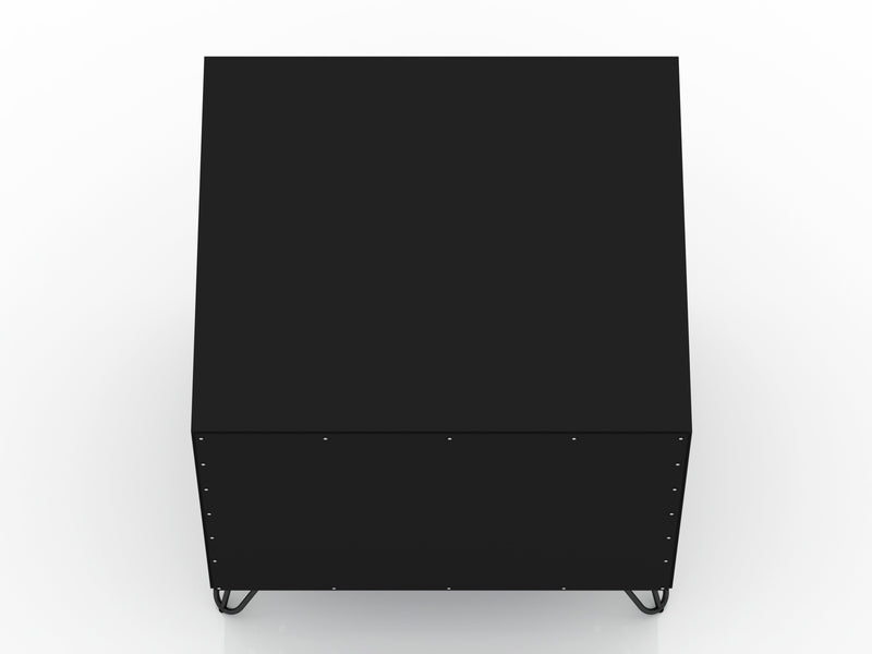 Manhattan Comfort Rockefeller Mid-Century Modern Nightstand with 2-Drawer - Black