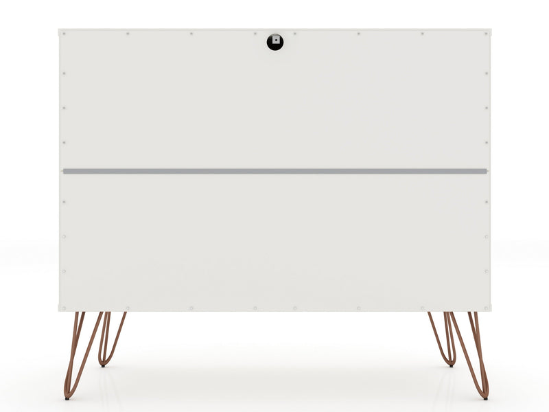 Manhattan Comfort Rockefeller Mid-Century Modern Dresser with 3-Drawers - White