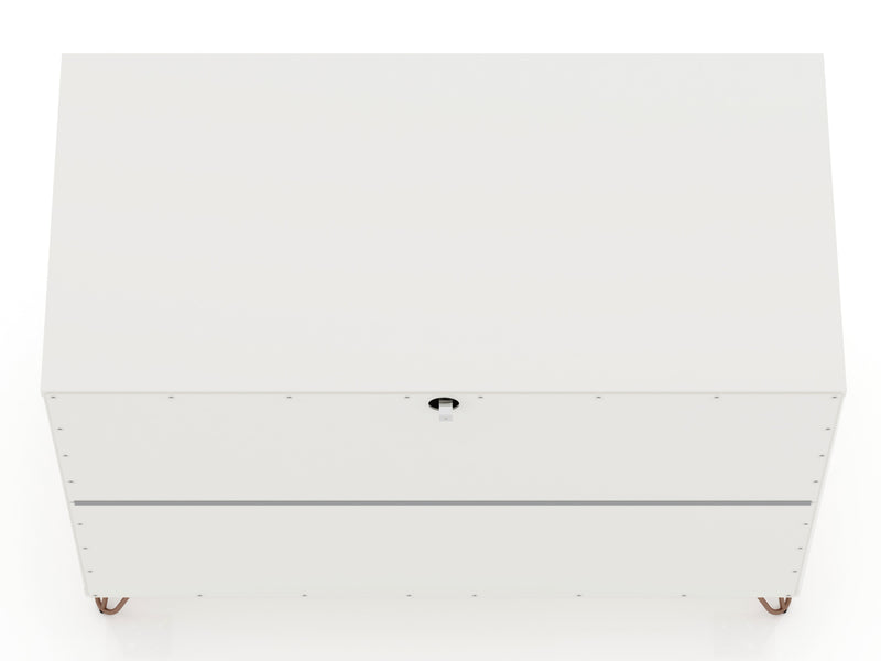 Manhattan Comfort Rockefeller Mid-Century Modern Dresser with 3-Drawers - White