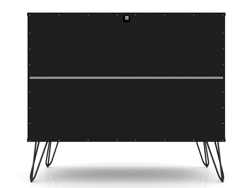 Manhattan Comfort Rockefeller Mid-Century Modern Dresser with 3-Drawers - Black