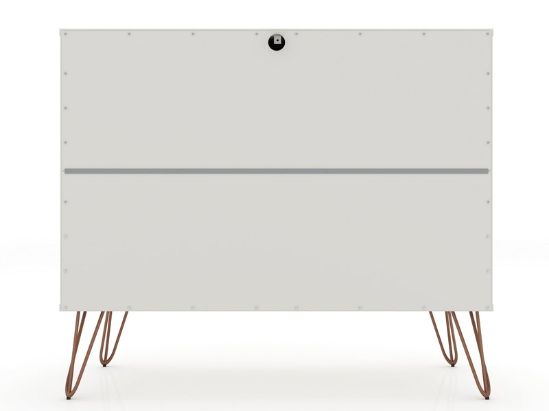 Manhattan Comfort Rockefeller Mid-Century Modern Dresser with 3-Drawers - Off White