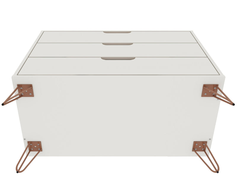 Manhattan Comfort Rockefeller Mid-Century Modern Dresser with 3-Drawers - Off White