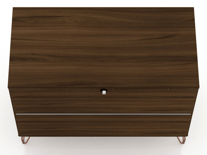 Manhattan Comfort Rockefeller Mid-Century Modern Dresser with 3-Drawers - Brown