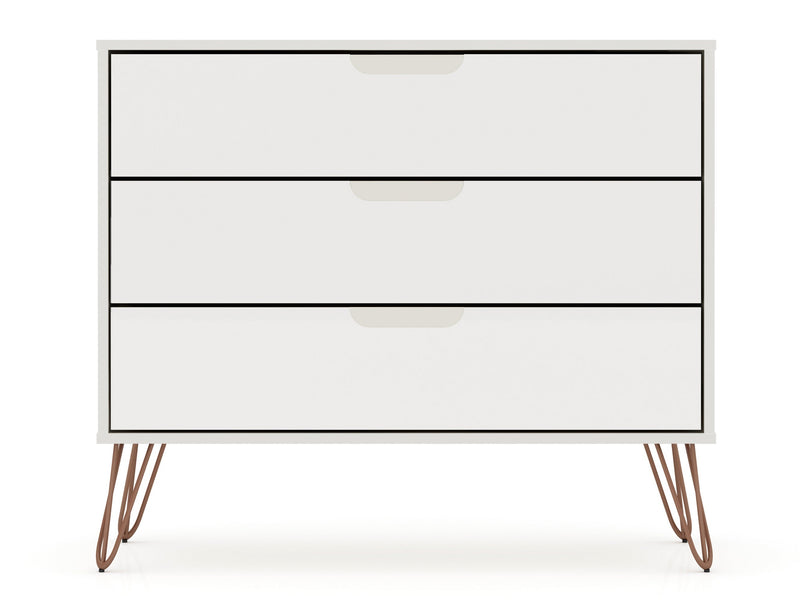 Manhattan Comfort Rockefeller Mid-Century Modern Dresser with 3-Drawers