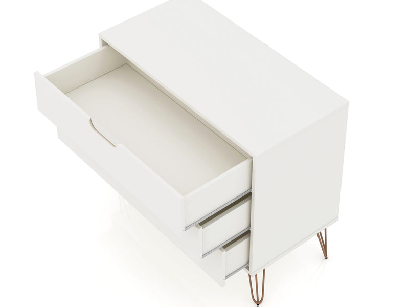 Manhattan Comfort Rockefeller Mid-Century Modern Dresser with 3-Drawers