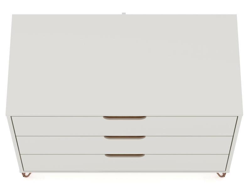 Manhattan Comfort Rockefeller Mid-Century Modern Dresser with 3-Drawers