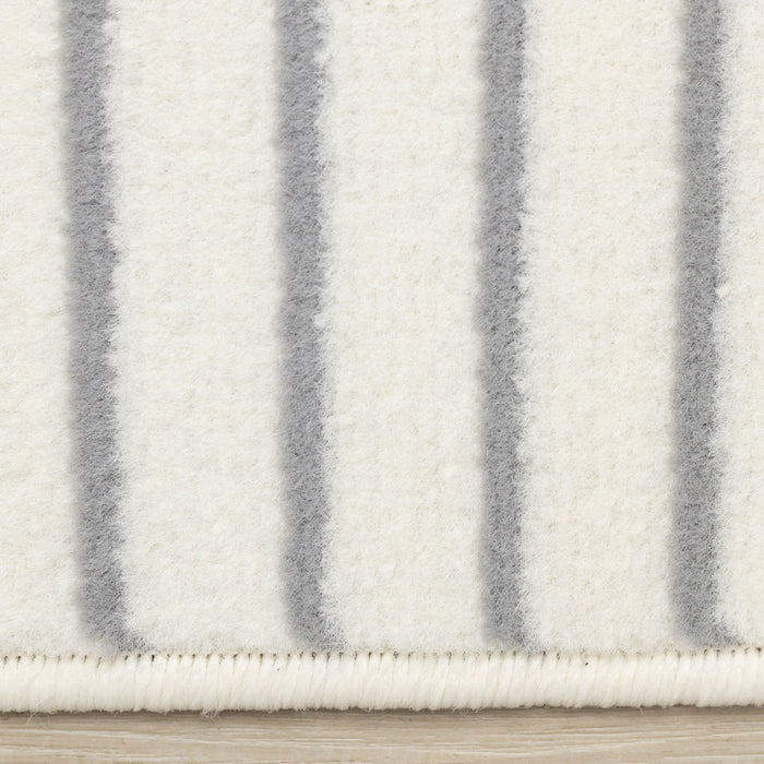 Forte White Grey Curved Arches Indoor Area Rug - 5'3\" x 7'5\"