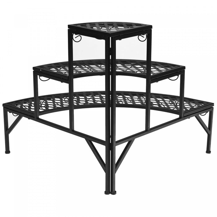 Costway Corner Plant Stand Metal 3 Tier Ladder Potted Shelf Flower Holder Display Rack