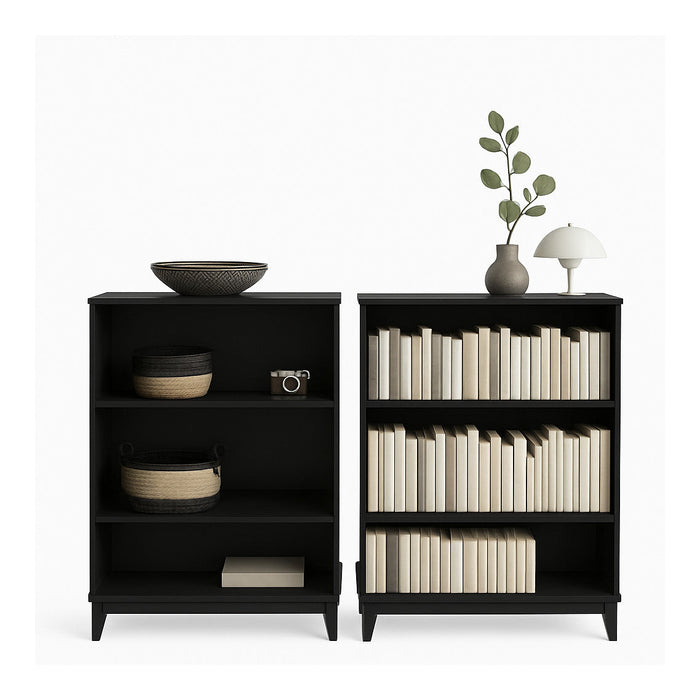 Modulr 2 Adjustable Shelves Bookcase - Black Oak 