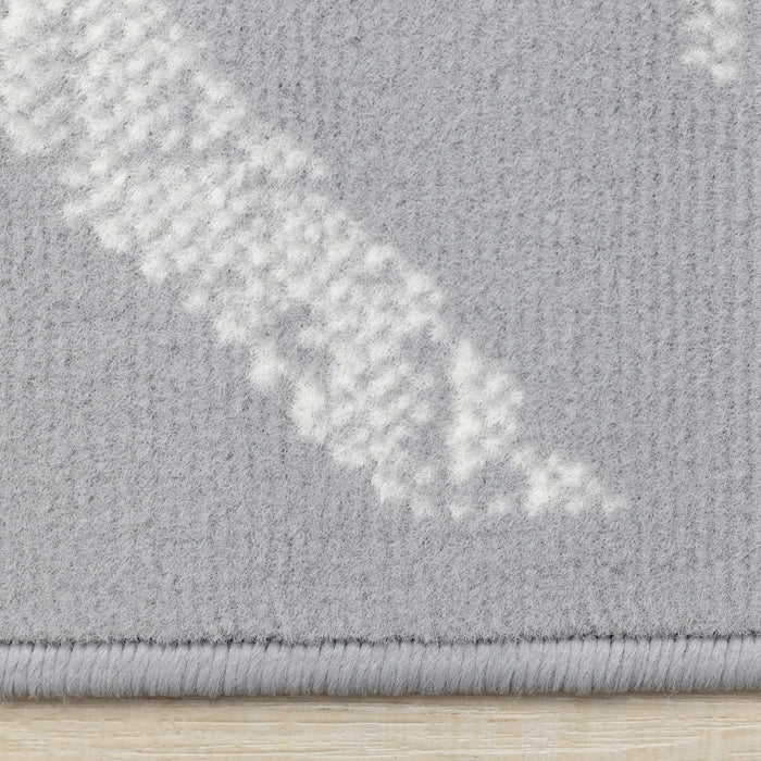 Forte Grey White Modern Striped Area Rug - 7'9\" x 10'6\"