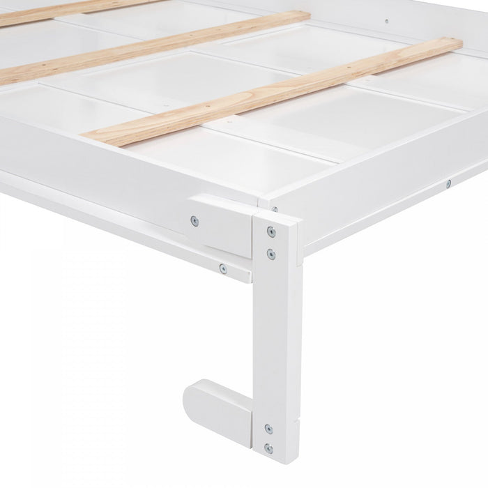 Jocelyn Space-saving Full Murphy Bed With Shelves - White 