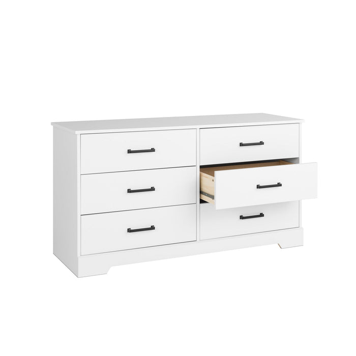 Prepac Rustic Ridge Farmhouse 6-Drawer Dresser - White