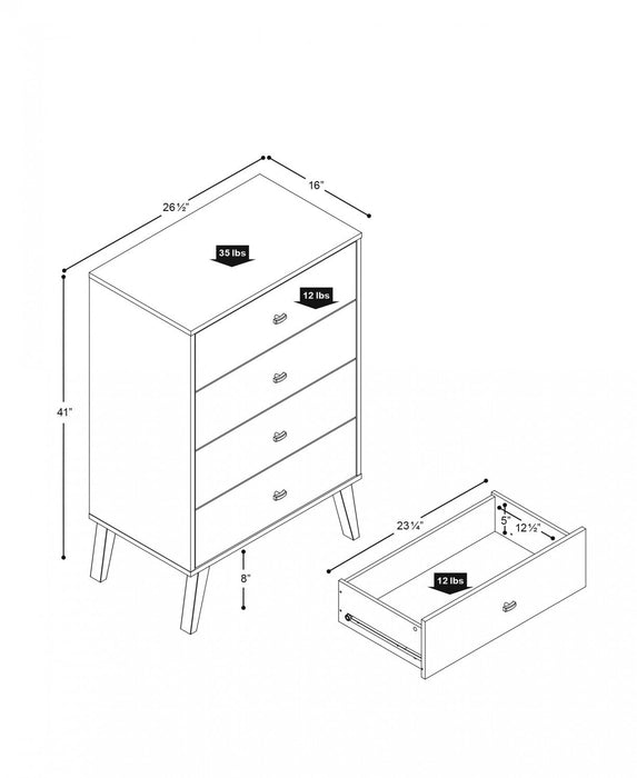 Milo Tall 4-Drawer Chest - Cherry