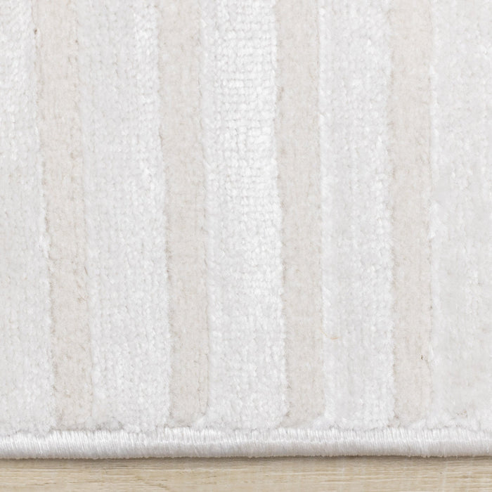 Leonardo White Grey Modern Lines Area Rug - 5'3\" x 7'7\"