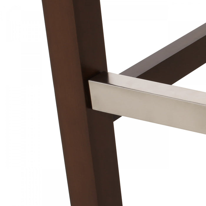 Bruce 30.5\" Counter Height Bar Stools Set Of 2 With Metal Legs And Fabric Upholstery - Beige 