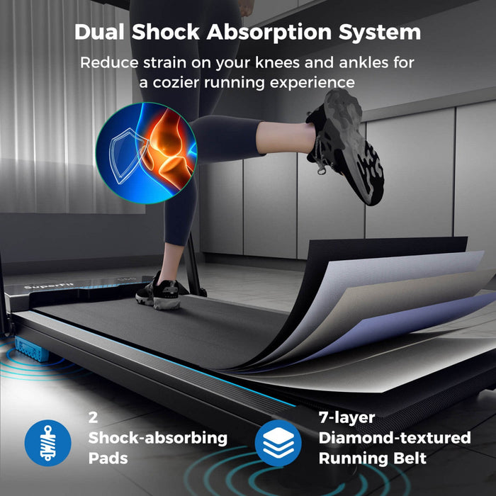 Costway 3 In 1 Folding Treadmill With Remote Control Led Display And App For Home Blue
