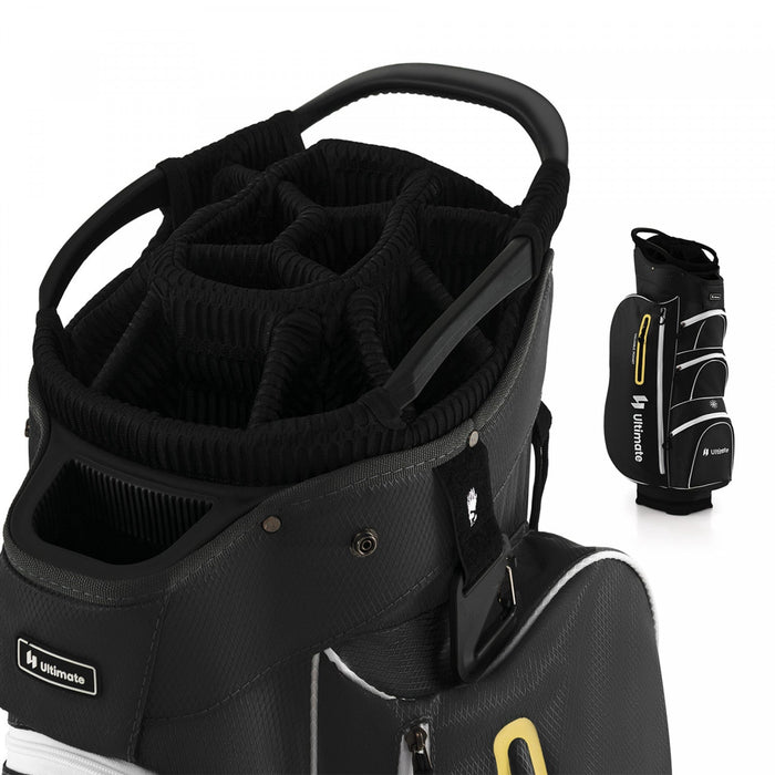Costway Lightweight Golf Cart Bag With 15 Way Top Divider Individual Putter Well Cooler Bag Black