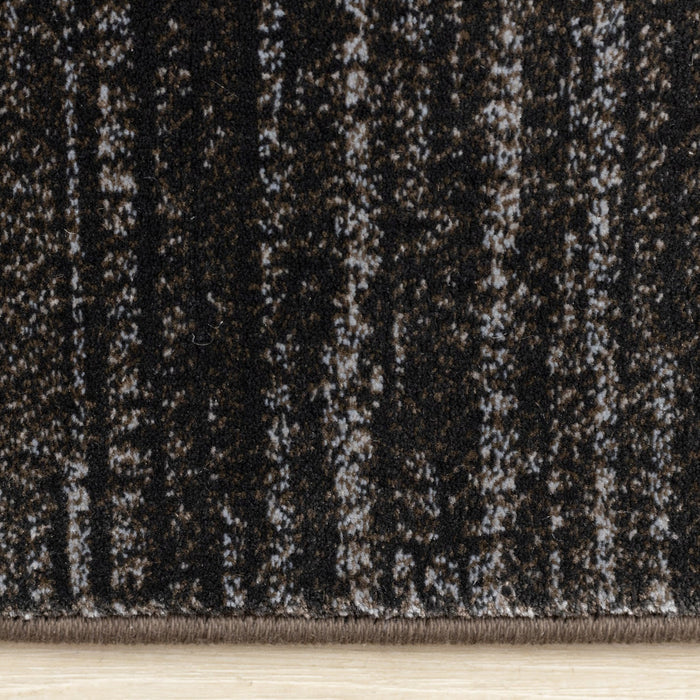 Amelia Dense Black Beige Border Area Rug - 5'3\" x 7'7\"