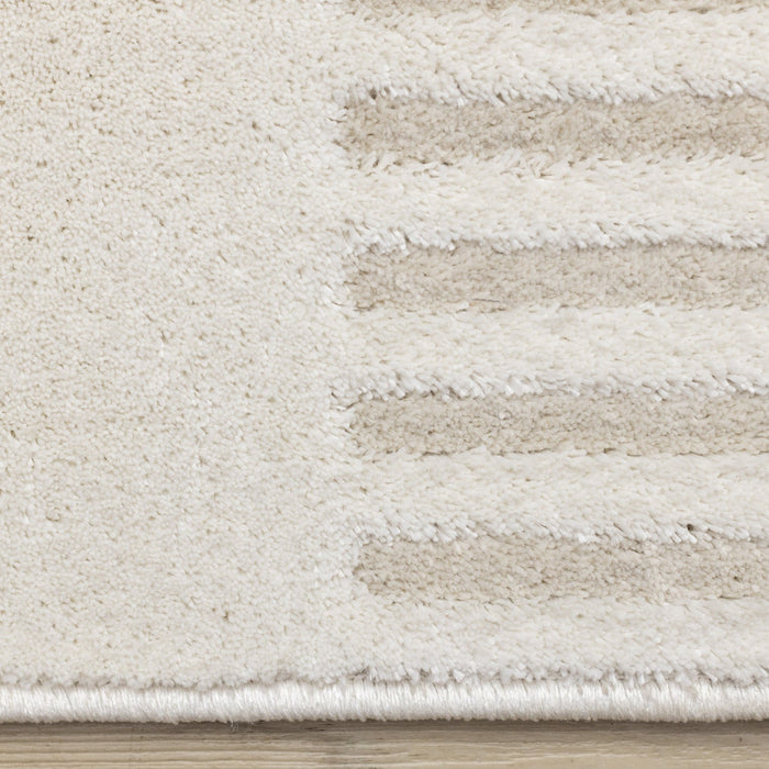 Hudson Modern Geometric Cream Beige Area Rug - 5'3\" x 7'7\"
