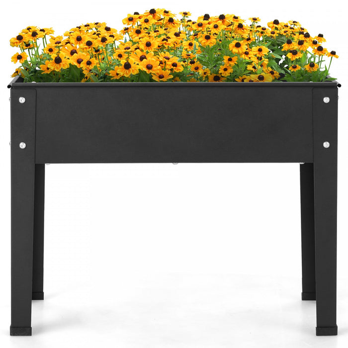Costway 24" Raised Garden Bed With Legs Metal Elevated Planter Box Drainage Hole Backyard