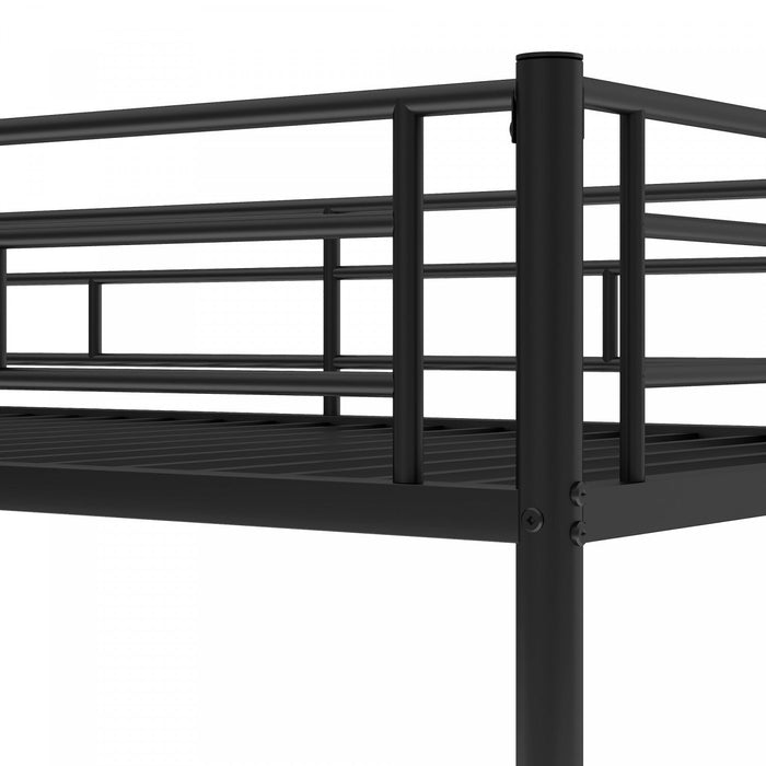 Tammy Space-saving Metal Twin Over Bunk Bed With Trundle - Black 
