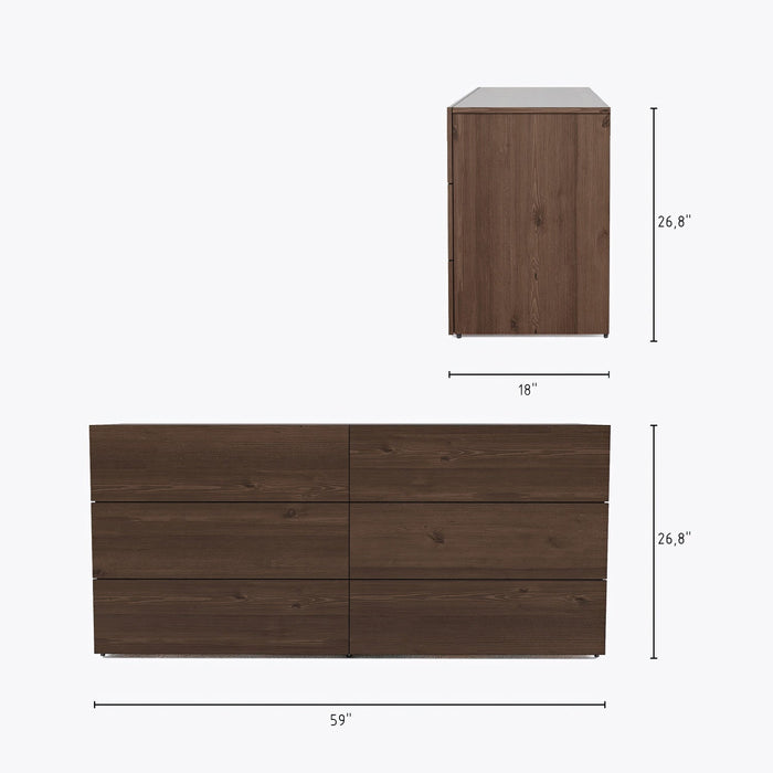 Nordika James 6-Drawer Dresser - Truffle