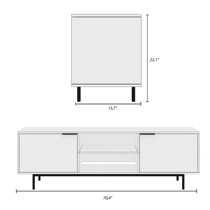 Nordika Hamilton 70\" TV Stand with 2 Storage Cabinets - Natural Blonde Oak 