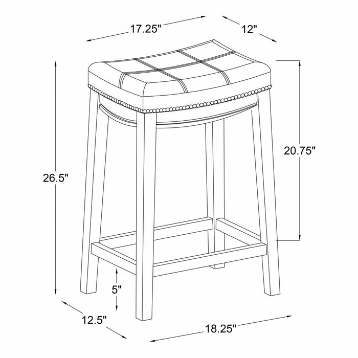 Claridge Faux Leather Backless Counter-Height Stool - Grey
