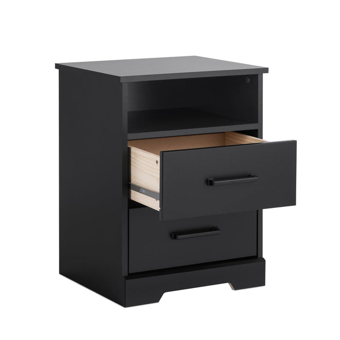 Prepac Rustic Ridge Farmhouse 2-Drawer Nightstand - Black