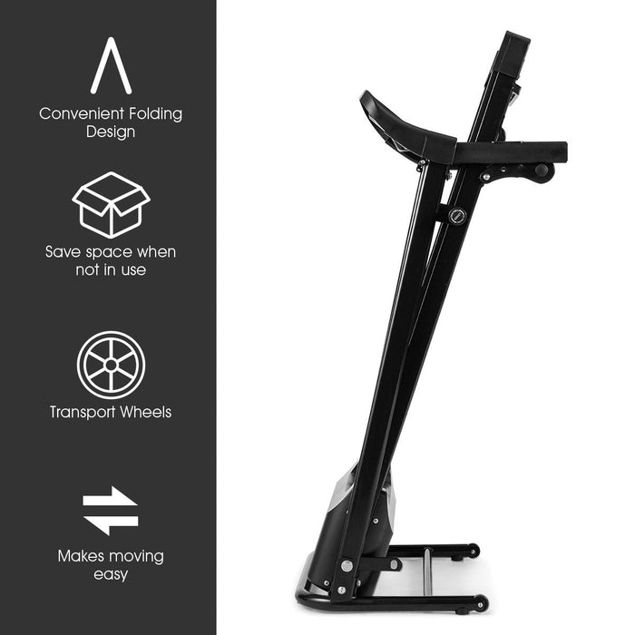 Goplus 1.0hp Folding Treadmill Electric Support Motorized Power Running Machine Trainer