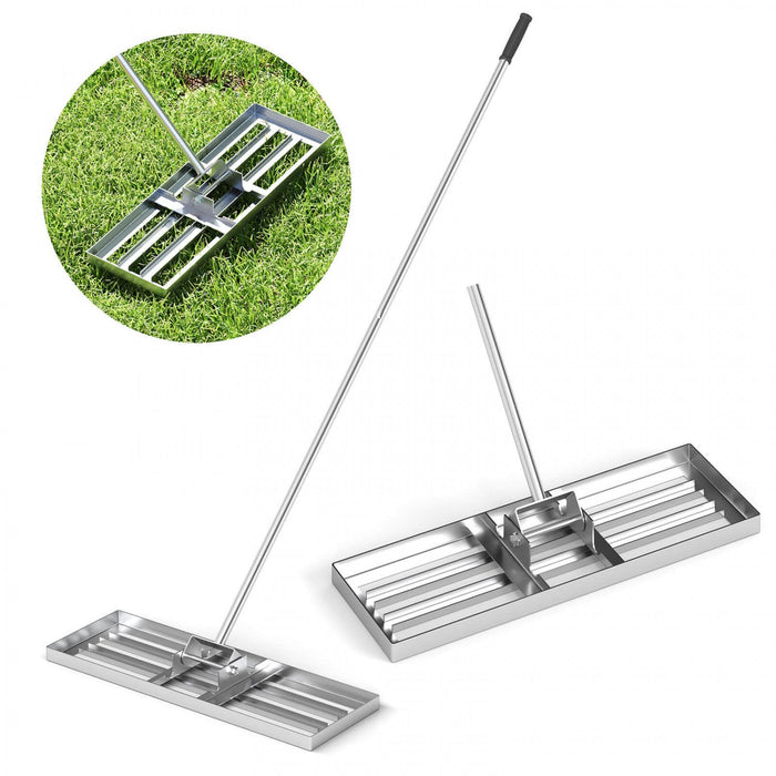 Costway Lawn Leveling Rake 30" X 10" Heavy Duty Level Lawn Tool For Garden Backyard/lawn Silver