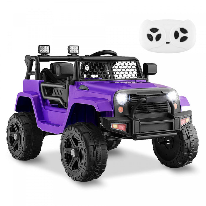 Costway 12v Kids Ride On Truck Car Electric Vehicle Remote With Music & Light Purple