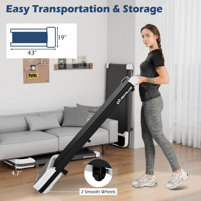 Goplus 2.5hp Under Desk Treadmill For Home And Office Remote Control Led Display White