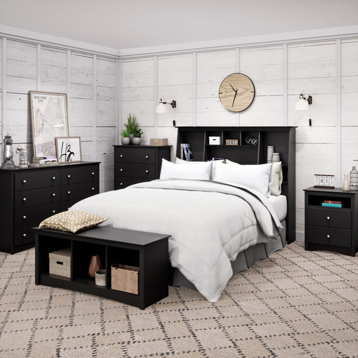 Sonoma Tall 2-Drawer Nightstand - Black