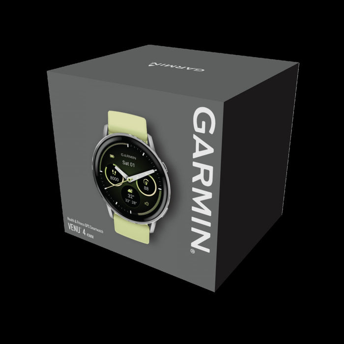 Garmin Venu 4 45mm Silver Citron Vibrant Smartwatch - Display Tracker, AMOLED Screen, Multi-Band GPS, Garmin Coach, Customization, Multi-Sport Splits