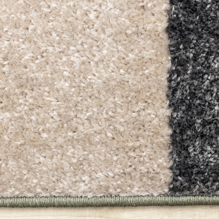 Marley Geometric Modern Green Grey White Area Rug - 5'3\" x 7'7\"